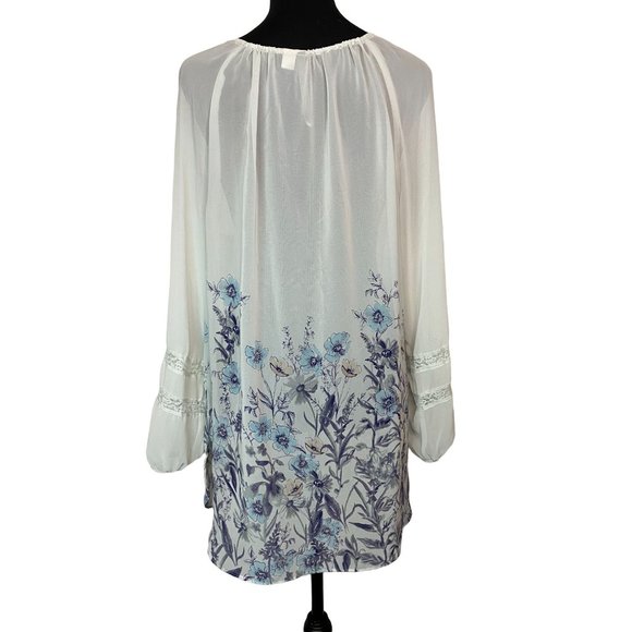 Lauren Conrad Women's Tunic Top, Size Large, Long Sleeve with Lace - Picture 6 of 8